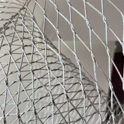 Buon prezzo 3.0MM intrecciato 50 X 50 mm di acciaio inossidabile rete di filo di corda per soluzione di sicurezza versatile in linea
