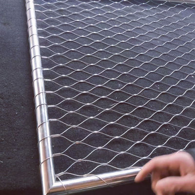 Ferrule 2' X 2' Frame Wire Rope Mesh Stainless Steel Untuk Penghalang Keamanan
