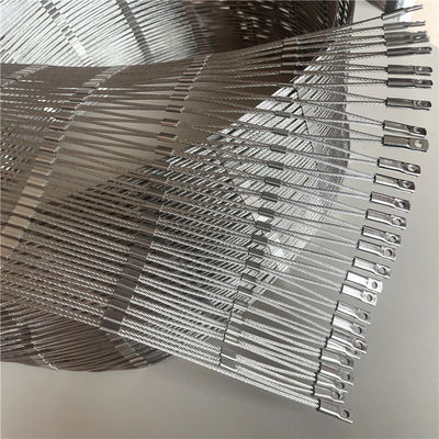 1.5mm Diamond stainless steel Wire Rope Mesh dipasang pada balustrade