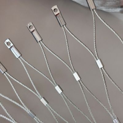 Kekuatan Tinggi 1mm-6mm 304 Rope Steel Rope Net Untuk Proyek Arsitektur Tekanan