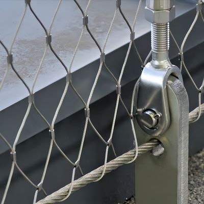 Stainless Steel Wire Rope Stadium Perimeter Net Fixations And Detail Solutions