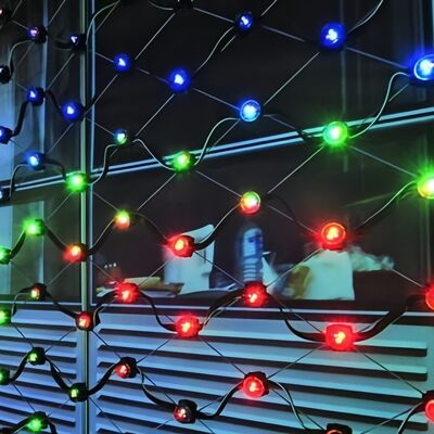 Harga yang bagus Titik LED Ditempelkan Ke X TEND Rustless Steel Mesh Untuk Dekorasi Permukaan Proyeksi on line